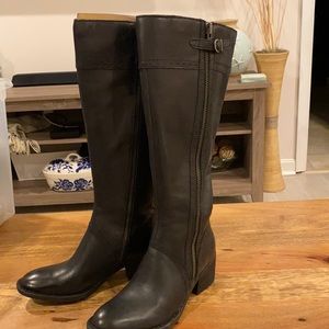 Tall wide shaft black boots- born- 6 1/2
